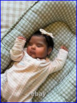 19in Finished Reborn Baby Doll Lifelike Newborn Gender Neutral Rooted Mohair Toy