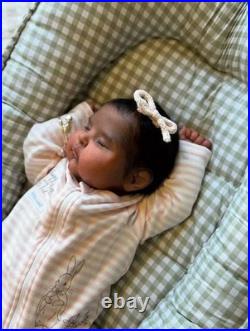 19in Finished Reborn Baby Doll Lifelike Newborn Gender Neutral Rooted Mohair Toy