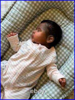 19in Finished Reborn Baby Doll Lifelike Newborn Gender Neutral Rooted Mohair Toy
