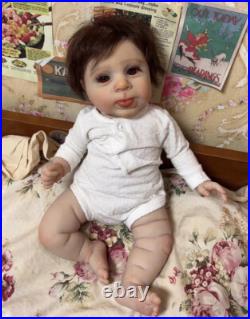 19in Realistic Reborn Baby Doll Newborn Boy Girl Sebby Rooted Hair Painted Gift