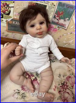 19in Realistic Reborn Baby Doll Newborn Boy Girl Sebby Rooted Hair Painted Gift