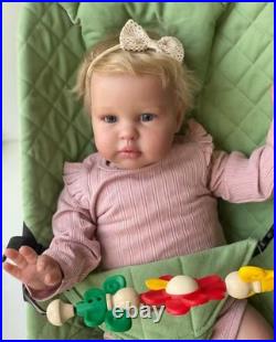 19in Realistic Toddler Reborn Baby Doll Soft Vinyl Rooted Hair Handmade Toy Gift