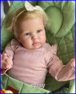 19in Realistic Toddler Reborn Baby Doll Soft Vinyl Rooted Hair Handmade Toy Gift