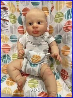 19in Reborn Baby Doll Sebby Painted Hair Lifelike Newborn Boy Girl Handmade Toy