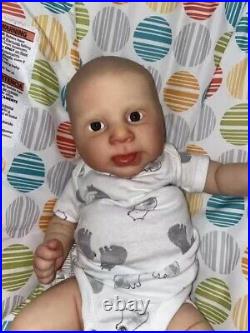 19in Reborn Baby Doll Sebby Painted Hair Lifelike Newborn Boy Girl Handmade Toy