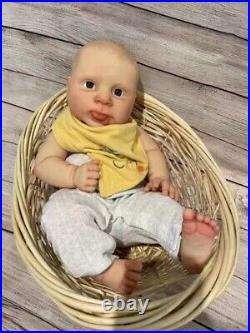 19in Reborn Baby Doll Sebby Painted Hair Lifelike Newborn Boy Girl Handmade Toy