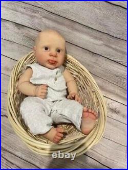 19in Reborn Baby Doll Sebby Painted Hair Lifelike Newborn Boy Girl Handmade Toy