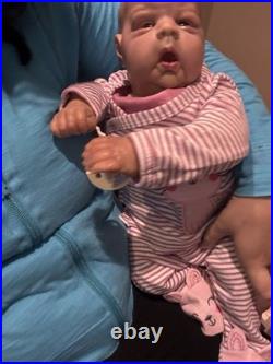 19in Vinyl Baby Doll Girl Blue eyes handmade