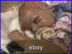 19in Vinyl Baby Doll Girl Blue eyes handmade