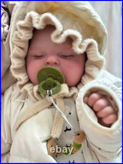 19in Weighted Lifelike Reborn Doll Asleep Newborn Baby Handmade Art Figures Toys 19in Weighted Lifelike Reborn Doll Asleep Newborn Baby Handmade Art Figures Toys