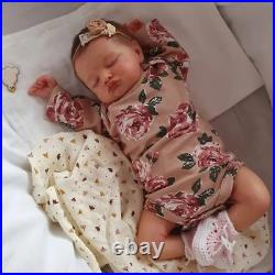 19inch Reborn Rosalie with Hand-Rooted Brown Hair Newborn Sleeping Baby Doll Gir