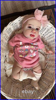 19inch Sebby Reborn Baby Doll Lifelike Newborn Realistic Boy Girl Handmade Gift