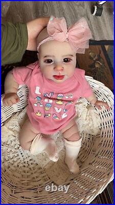 19inch Sebby Reborn Baby Doll Lifelike Newborn Realistic Boy Girl Handmade Gift