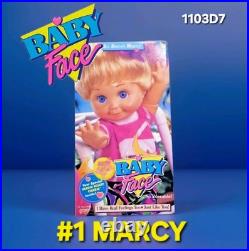 #1 Marcy BABY FACE DOLL Galoob? SO SWEET MARCY Jointed NEW Ponytail PURPLE HTF