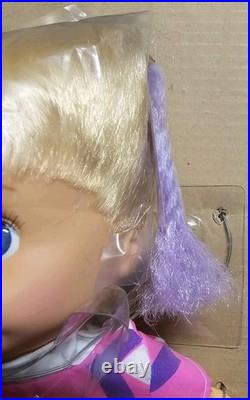 #1 Marcy BABY FACE DOLL Galoob? SO SWEET MARCY Jointed NEW Ponytail PURPLE HTF