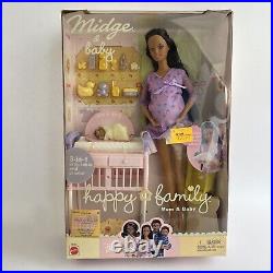 2002 Barbie Happy Family Midge Baby Pregnant Mom Doll Rare AA READ CONDITION