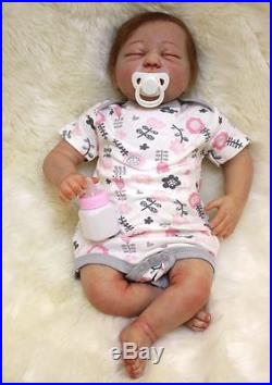 20 100% Handmade Reborn Baby Doll Girl Newborn Lifelike Soft Vinyl silicone