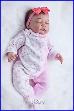 20 100% Handmade Reborn Baby Girl Newborn Lifelike Soft Vinyl silicone doll