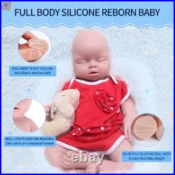 20 Eyes Closed Silicone Reborn Baby Doll Mouth Open Newborn Silicone Girl Doll