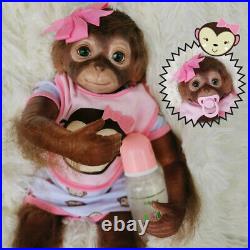 20 Realistic Reborn Monkey Baby Dolls Soft Vinly Handmade Cute Monkey Girl Doll