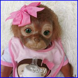 20 Realistic Reborn Monkey Baby Dolls Soft Vinly Handmade Cute Monkey Girl Doll