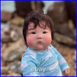 20 Reborn Baby Doll Asian Face Single Eyelid Short Hair Cloth Body Fat Baby