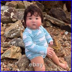 20 Reborn Baby Doll Asian Face Single Eyelid Short Hair Cloth Body Fat Baby