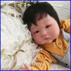 20 Reborn Baby Doll Finished Baby Painted Toddler Boy Short Hair Cloth Body Toy