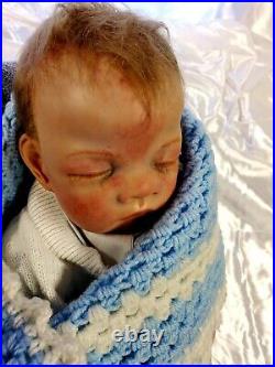 20 blonde baby reborn baby boy with rooted hair rooted eyelashes weighted