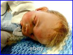 20 blonde baby reborn baby boy with rooted hair rooted eyelashes weighted