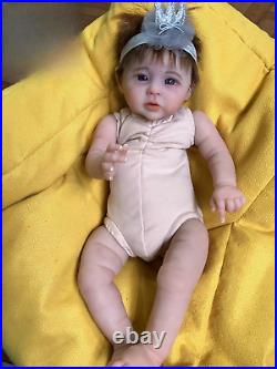 20inch Realistic Reborn Baby Dolls Raven Hand Rooted Hair Weighted Boy Girl Gift