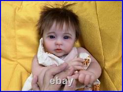 20inch Realistic Reborn Baby Dolls Raven Hand Rooted Hair Weighted Boy Girl Gift