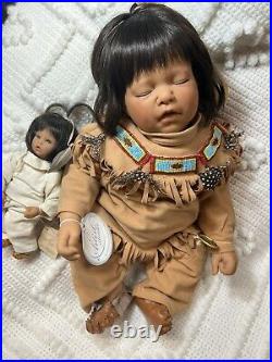 21 Lee Middleton Native American Baby Doll by Reva Schick -Excellent With Baby