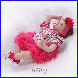22Handmade Lifelike Baby Girl Doll Silicone Vinyl Reborn Newborn Dolls+Clothes