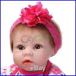 22Handmade Lifelike Baby Girl Doll Silicone Vinyl Reborn Newborn Dolls+Clothes