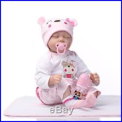 22Realistic Handmade Reborn Baby Newborn Lifelike Soft Vinyl silicone Girl Doll