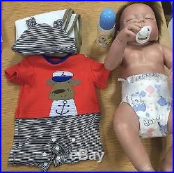 22Reborn Baby Full Body Silicone Sleeping Doll Soft Vinyl Lifelike Boy from USA