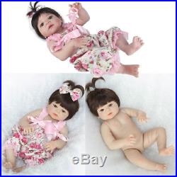 22/55cm Full Body Vinyl Silicone Lifelike Reborn Baby Girl Doll Handmade New