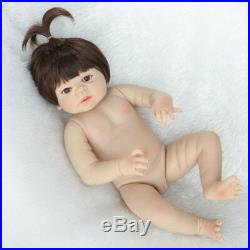 22/55cm Full Body Vinyl Silicone Lifelike Reborn Baby Girl Doll Handmade New