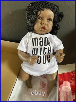 22'' African American Reborn Dolls Silicone Full Body Toddler Biracial Baby Girl