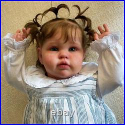 22 Finished Reborn Baby Doll Ellie Cute Newborn Doll Girl Rooted Hair Handmade