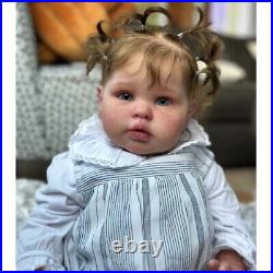 22 Finished Reborn Baby Doll Ellie Cute Newborn Doll Girl Rooted Hair Handmade