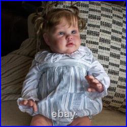 22 Finished Reborn Baby Doll Ellie Cute Newborn Doll Girl Rooted Hair Handmade