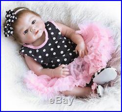 22 Full Body Silicone Reborn Baby Doll Soft Vinyl Newborn Girl Bathe Toy