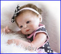 22 Full Body Silicone Reborn Baby Doll Soft Vinyl Newborn Girl Bathe Toy