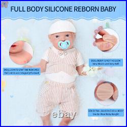 22 Full Body Soft Silicone Lifelike Rebirth Baby Doll Girl Accompany Waterproof