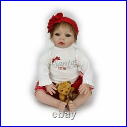 22'' Girl Reborn Baby Dolls Vinyl Silicone Realistic Toddler Newborn Doll Toys