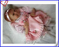 22 Handmade Lifelike Baby Girl Doll Silicone Vinyl Reborn Baby Newborn