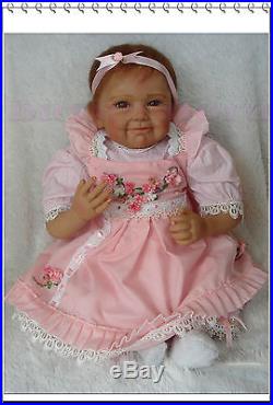 22 Handmade Lifelike Baby Girl Doll Silicone Vinyl Reborn Baby Newborn