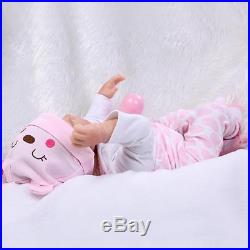 22''Handmade Lifelike Baby Girl Doll Silicone Vinyl Reborn Newborn Dolls+Clothes